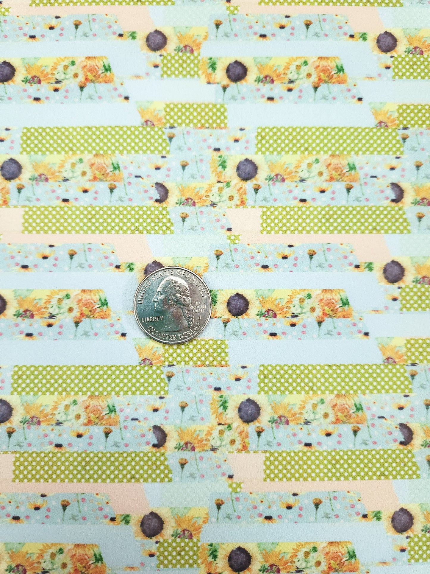 Sunflower Brushstrokes 9x12 faux leather sheet