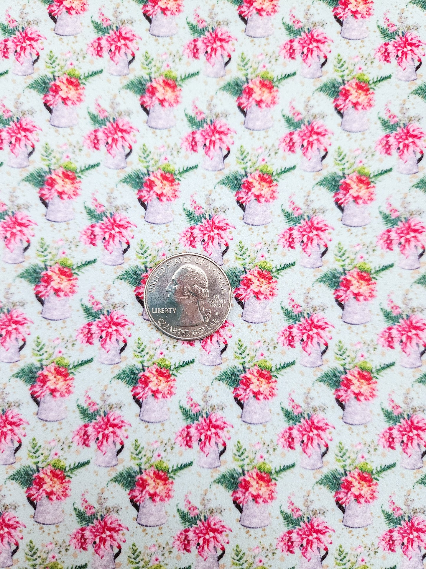 Floral Water Can 9x12 faux leather sheet