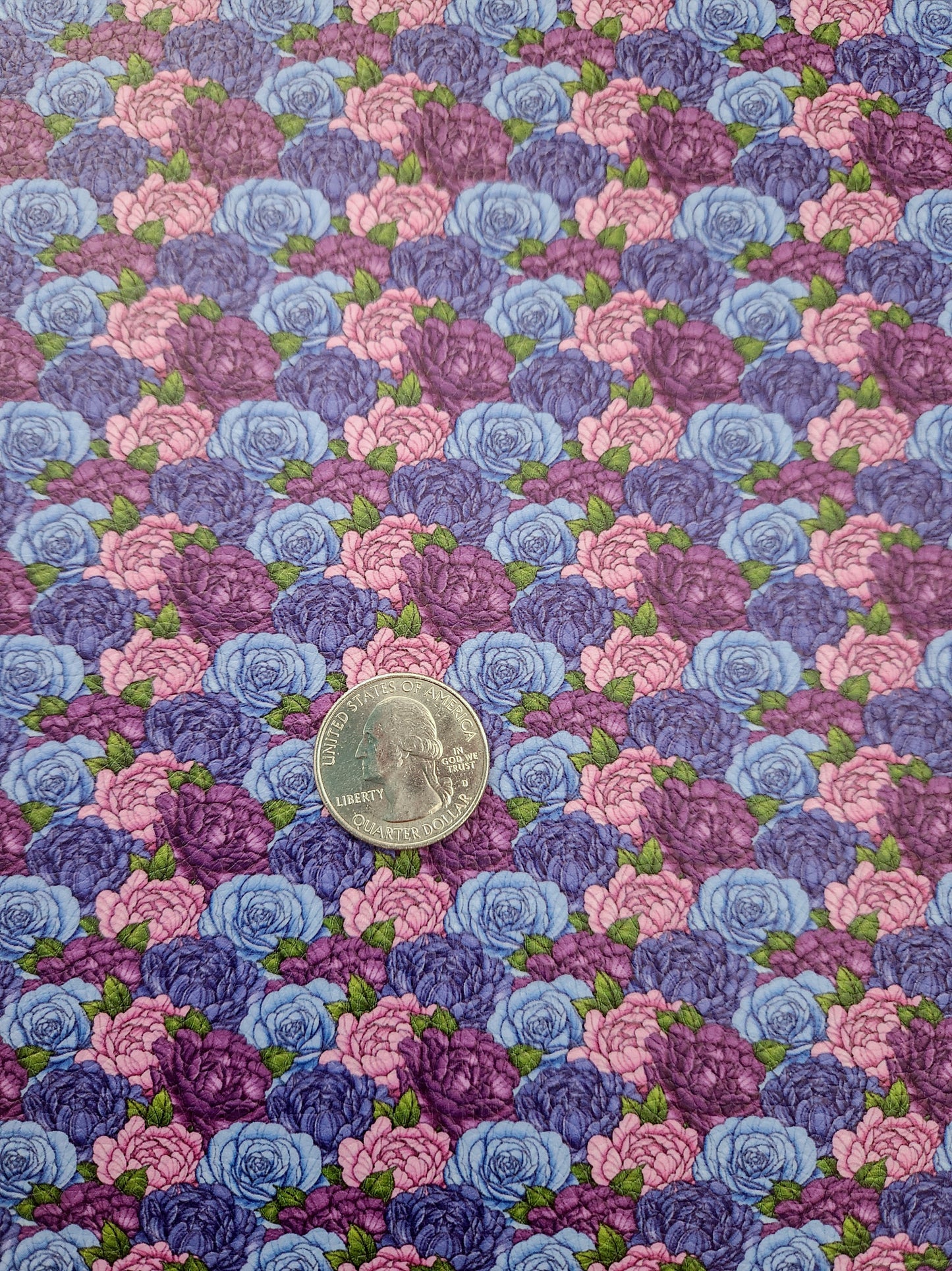 Jewel Tone Roses 9x12 faux leather sheet