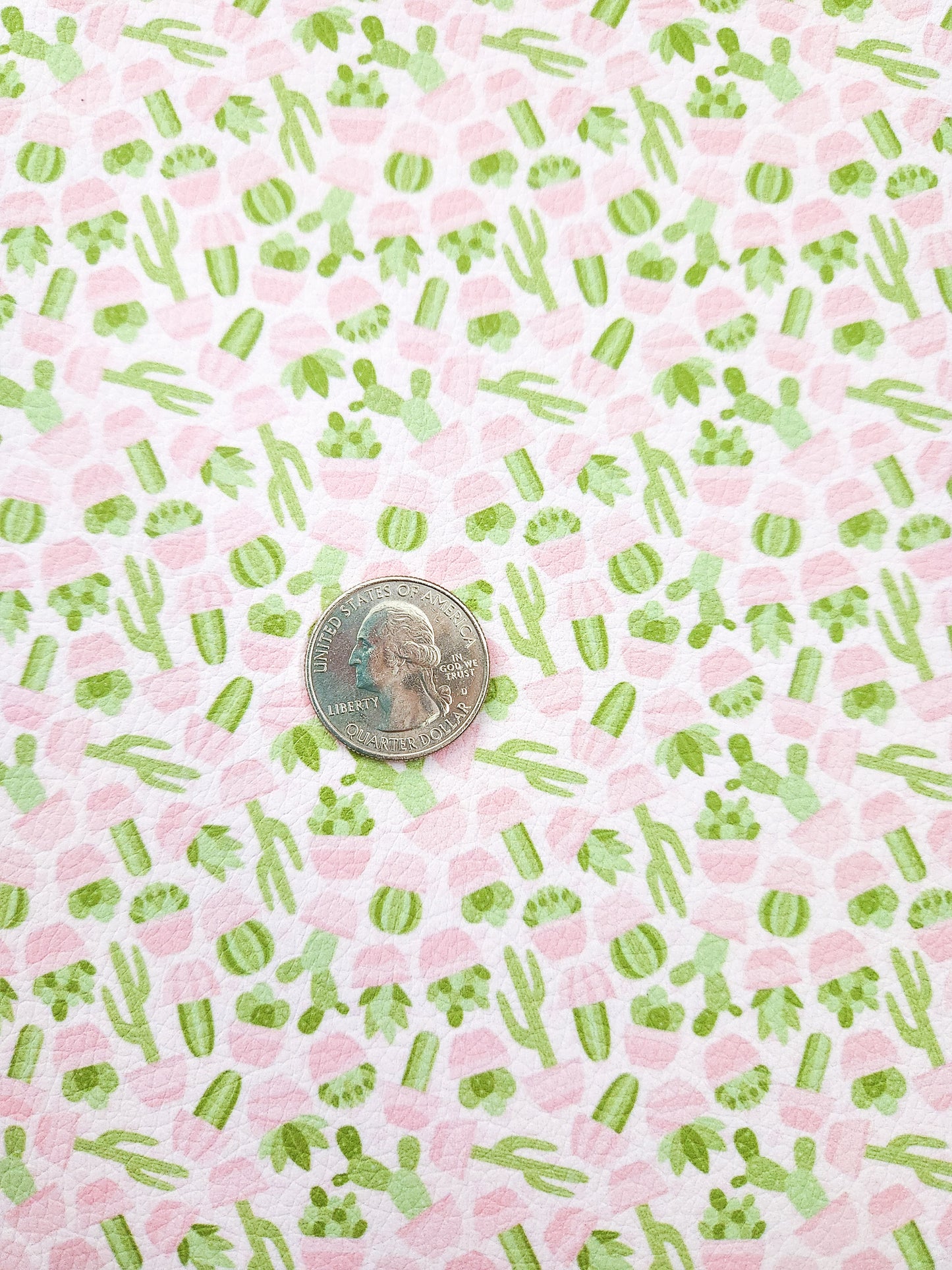 Watercolor Cactus 9x12 faux leather sheet