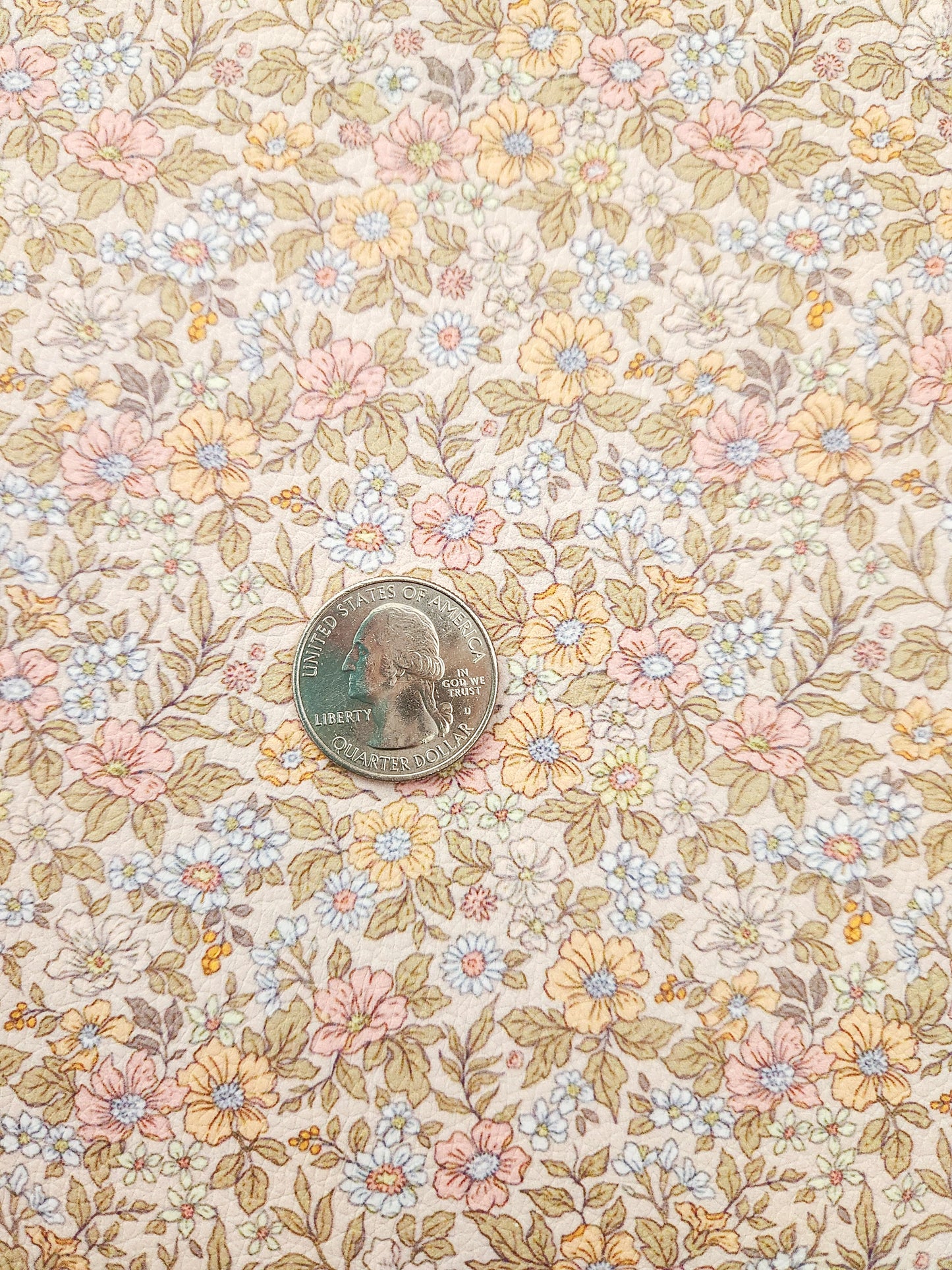 Soft Toned Boho Floral 9x12 faux leather sheet