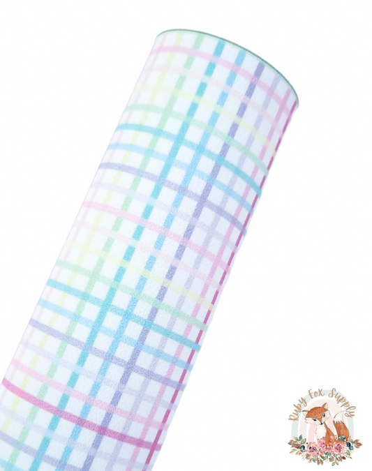 Pastel Grid Line 9x12 faux leather sheet