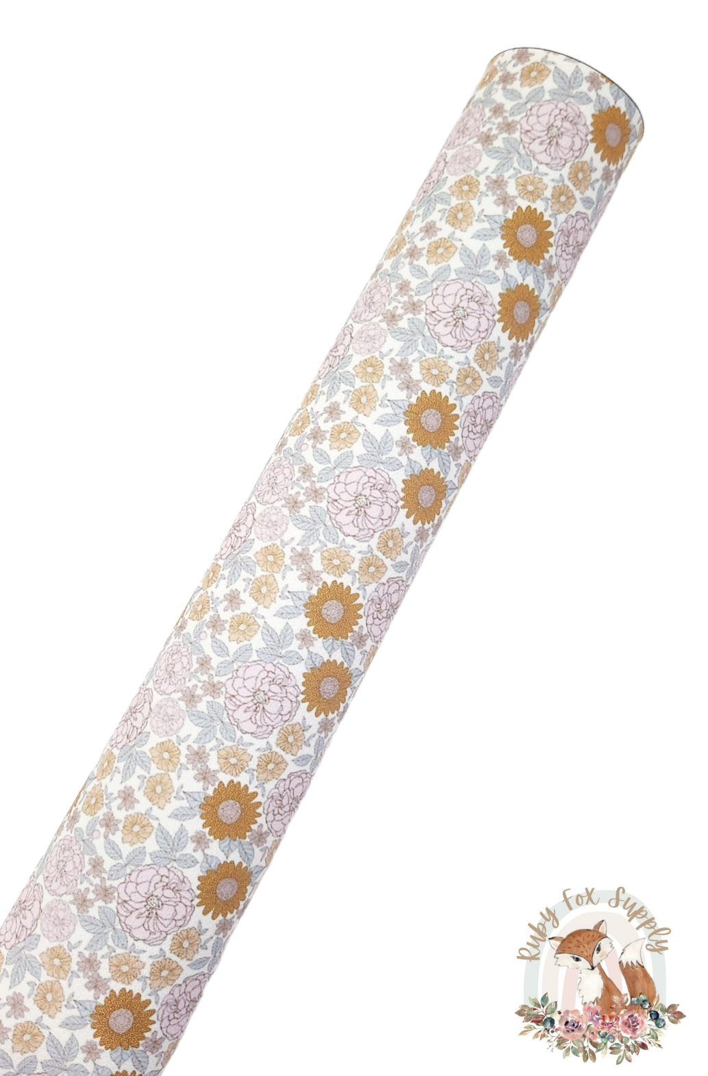 Boho Floral 9x12 faux leather sheet