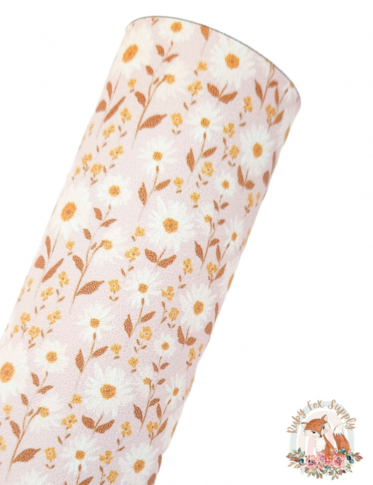 Boho Field Floral 9x12 faux leather sheet