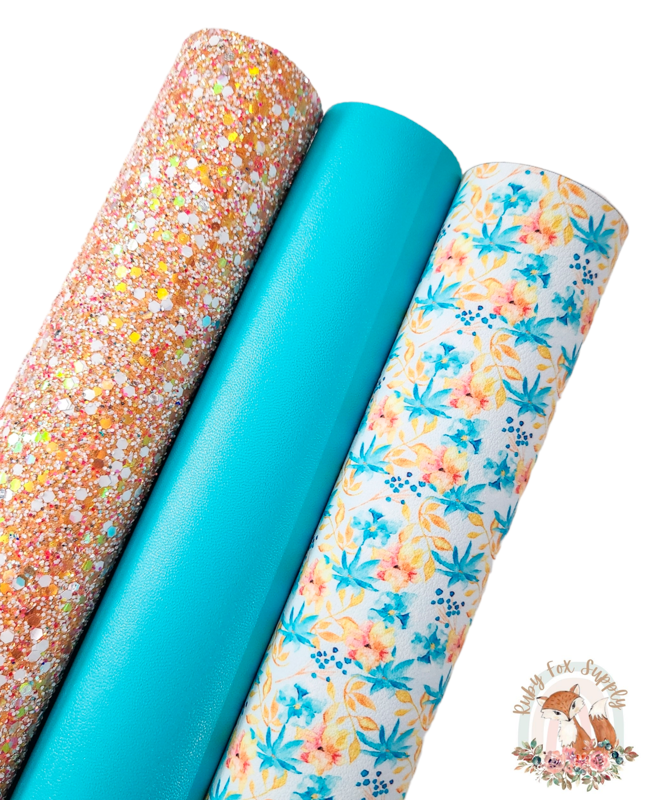 Blue Orange Floral Set