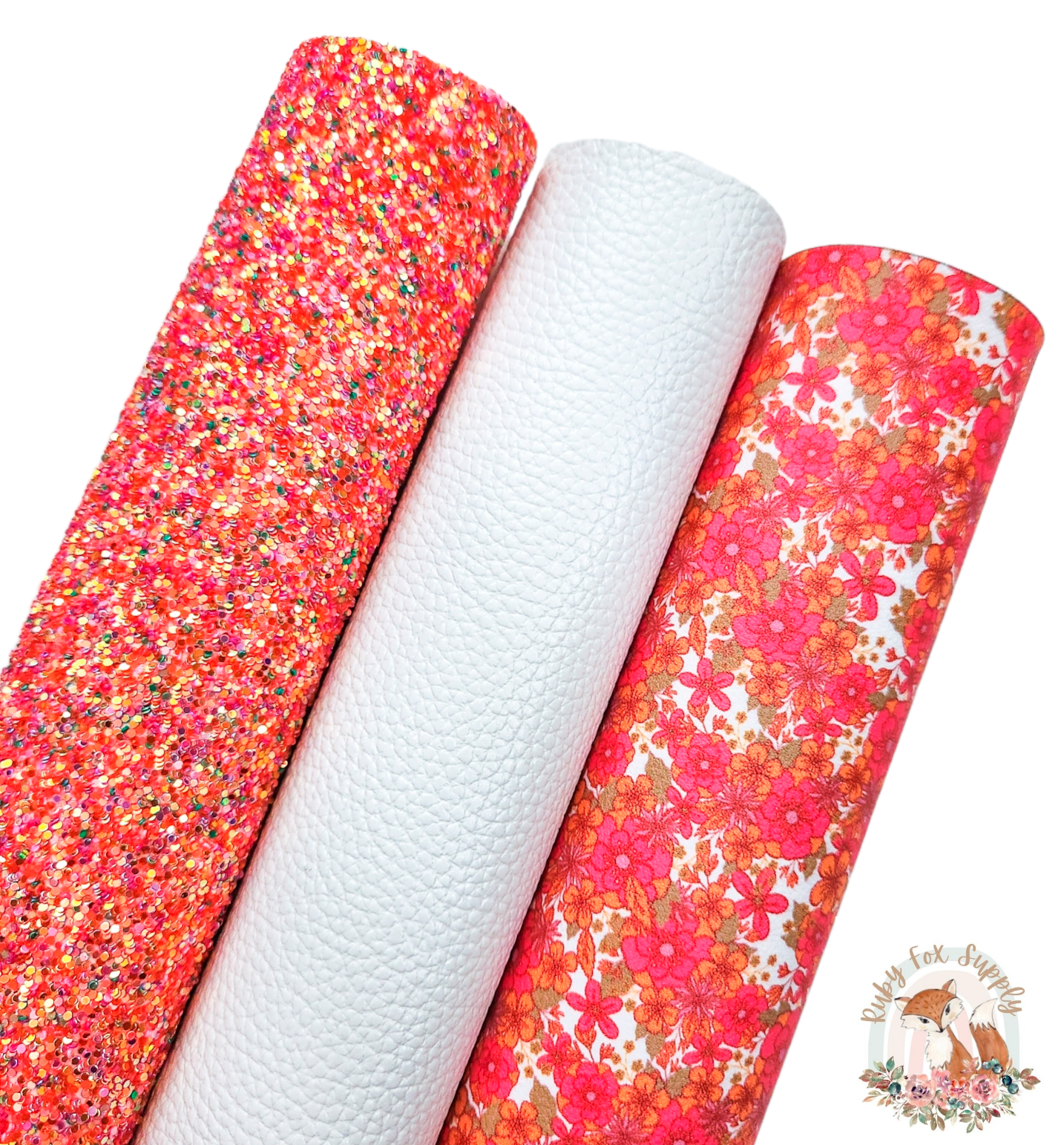 Dark Pink Orange Floral Set