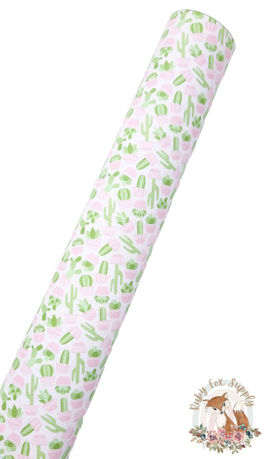 Watercolor Cactus 9x12 faux leather sheet