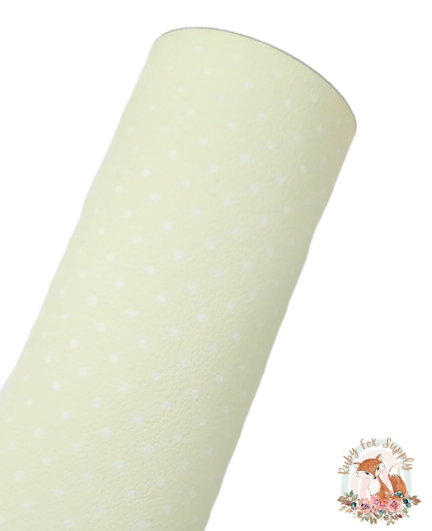 Yellow Polka Dots 9x12 faux leather sheet