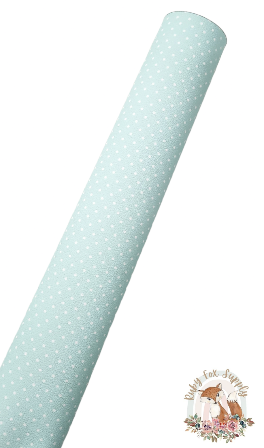 Mint Green Polka Dots 9x12 faux leather sheet