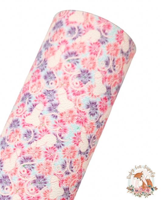 Peen and Boob Floral 9x12 faux leather sheet