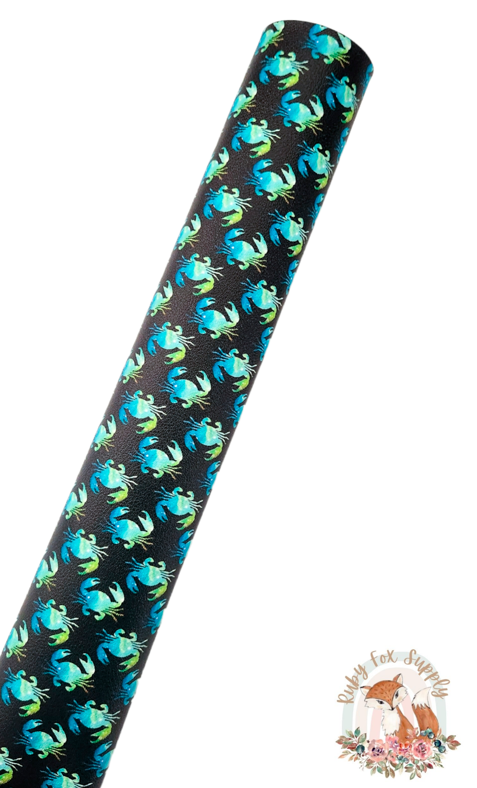 Neon Crab 9x12 faux leather sheet