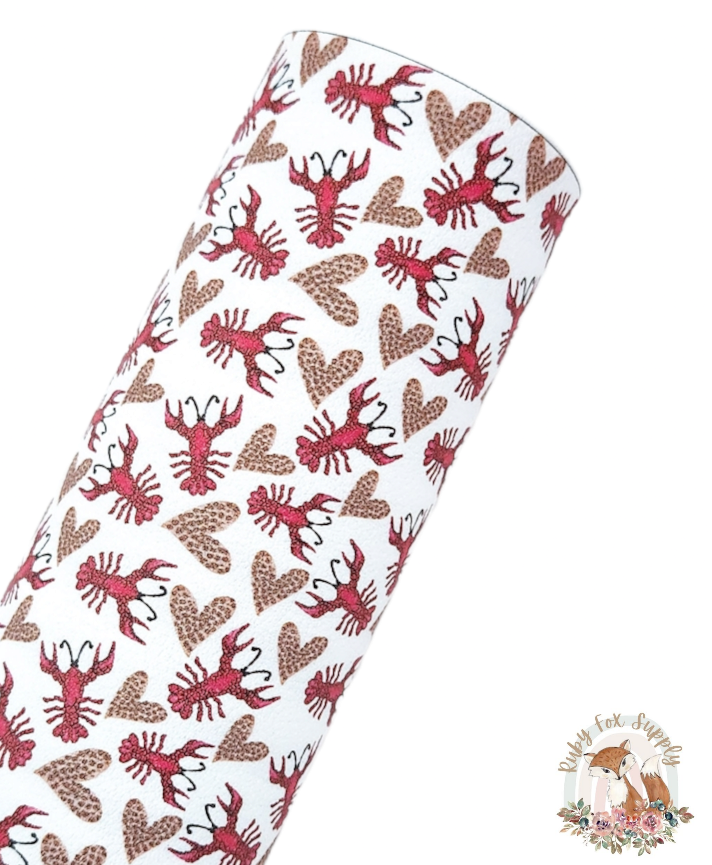 Lobster Love 9x12 faux leather sheet