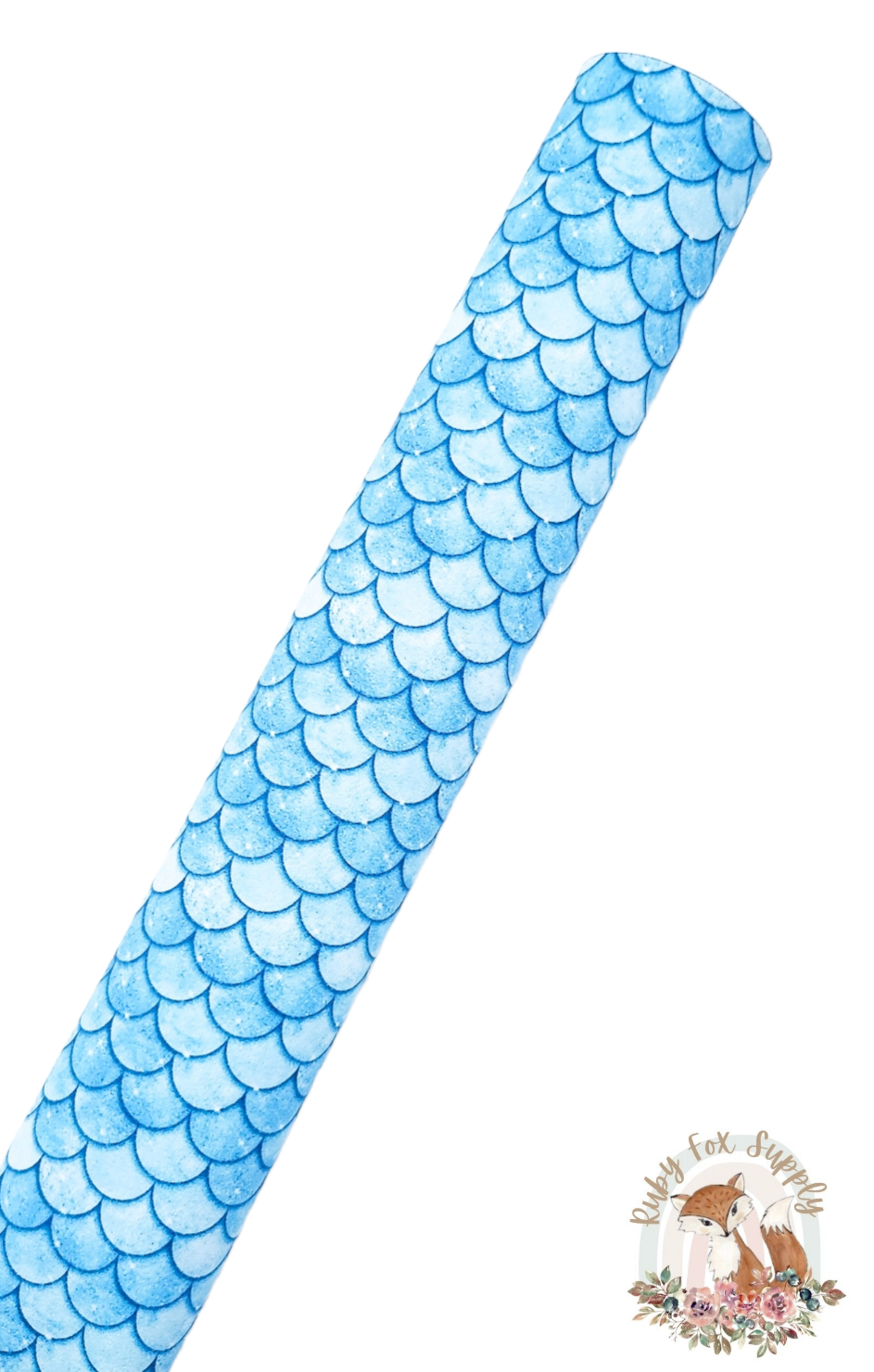Light Blue Mermaid Scales 9x12 faux leather sheet