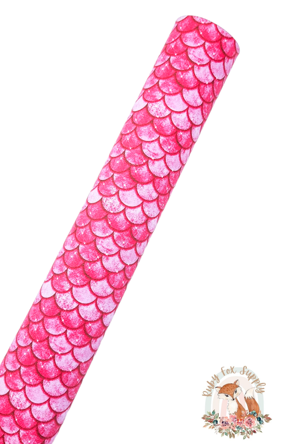 Dark Pink Mermaid Scales 9x12 faux leather sheet