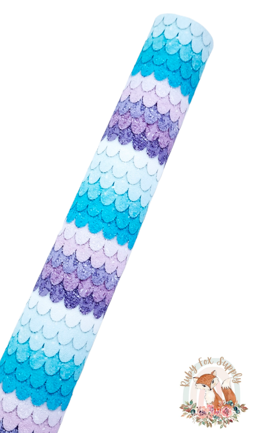 Blue and Purple Mermaid Scales 9x12 faux leather sheet