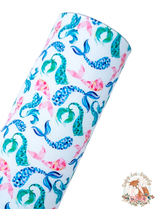 Mermaid Tails 9x12 faux leather sheet
