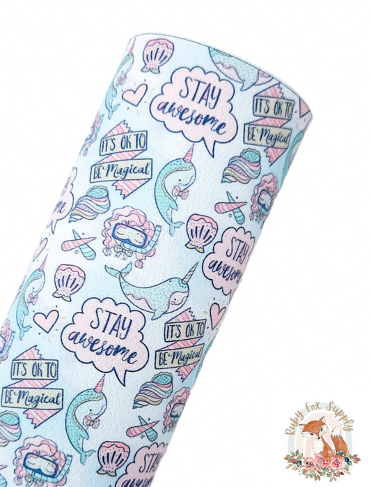 Stay Awesome 9x12 faux leather sheet