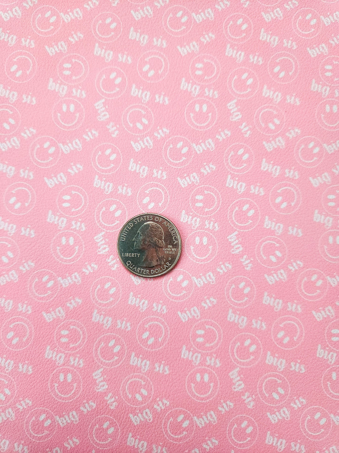 Big Sis Smile 9x12 faux leather sheet