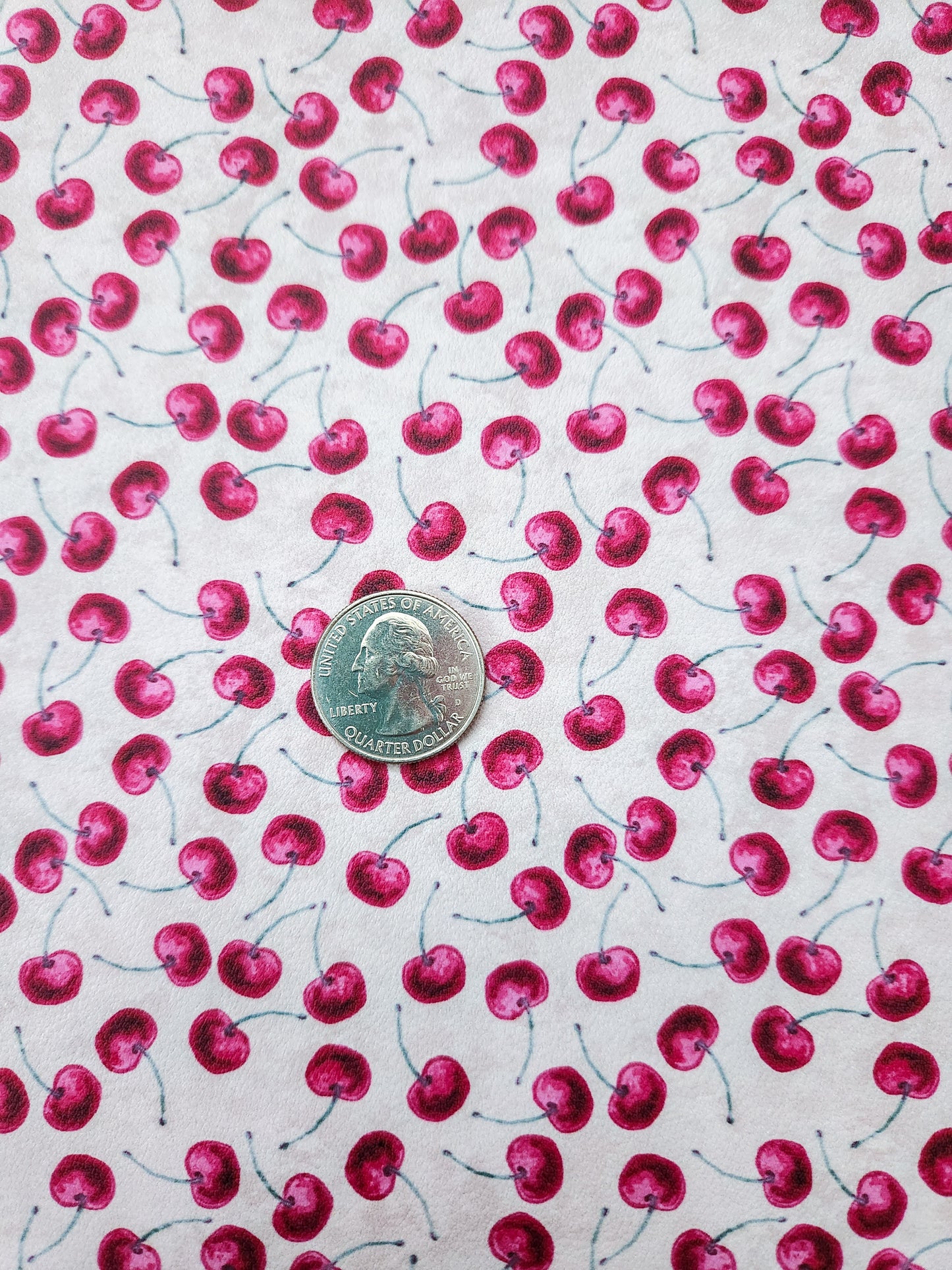 Cherries 9x12 faux leather sheet