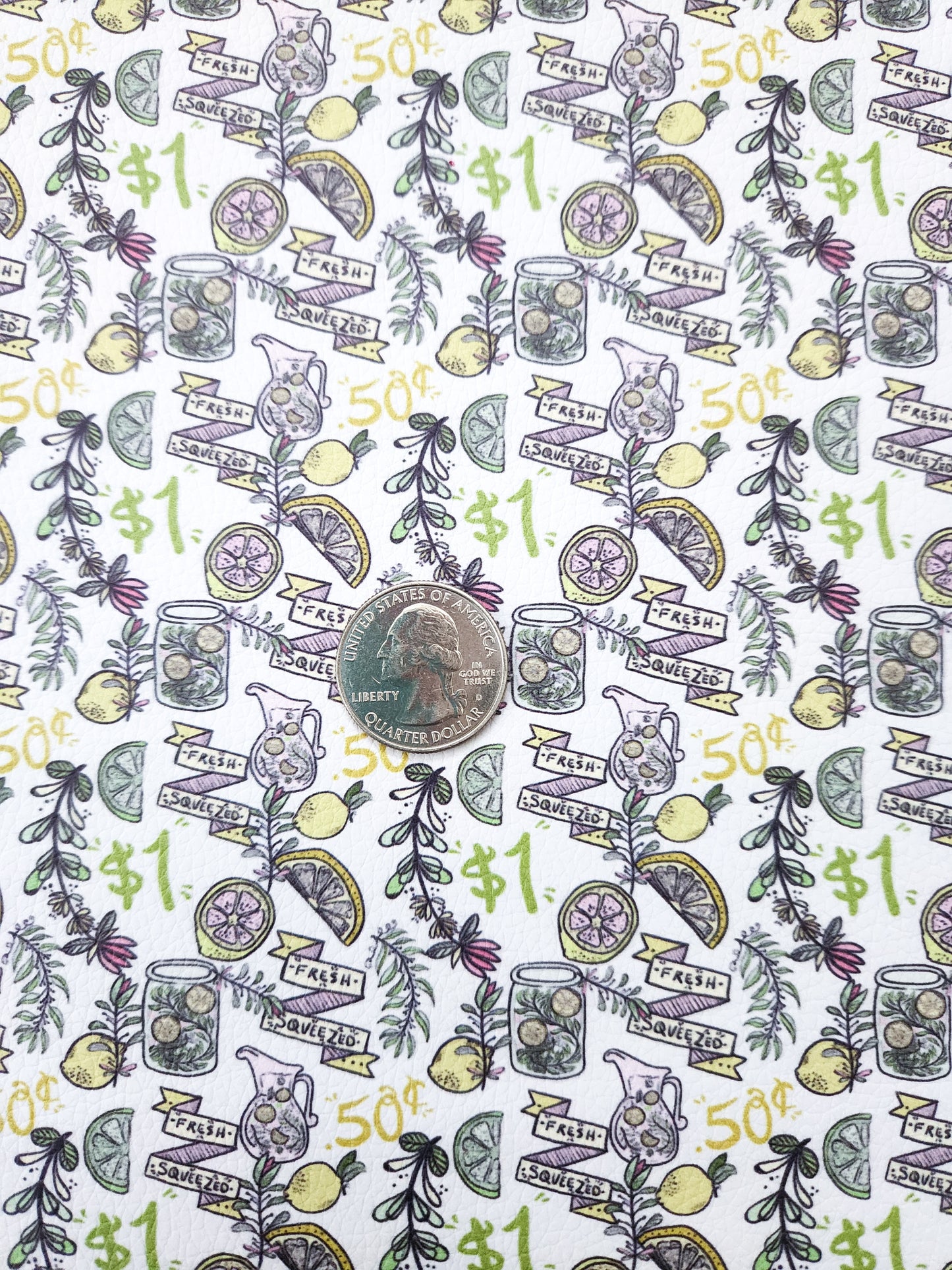 Lemonade Stand 9x12 faux leather sheet