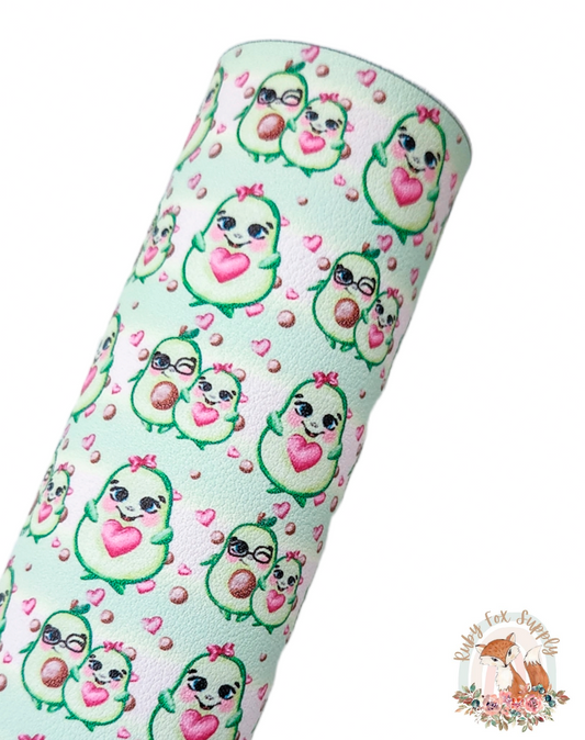 Lovely Avocados 9x12 faux leather sheet