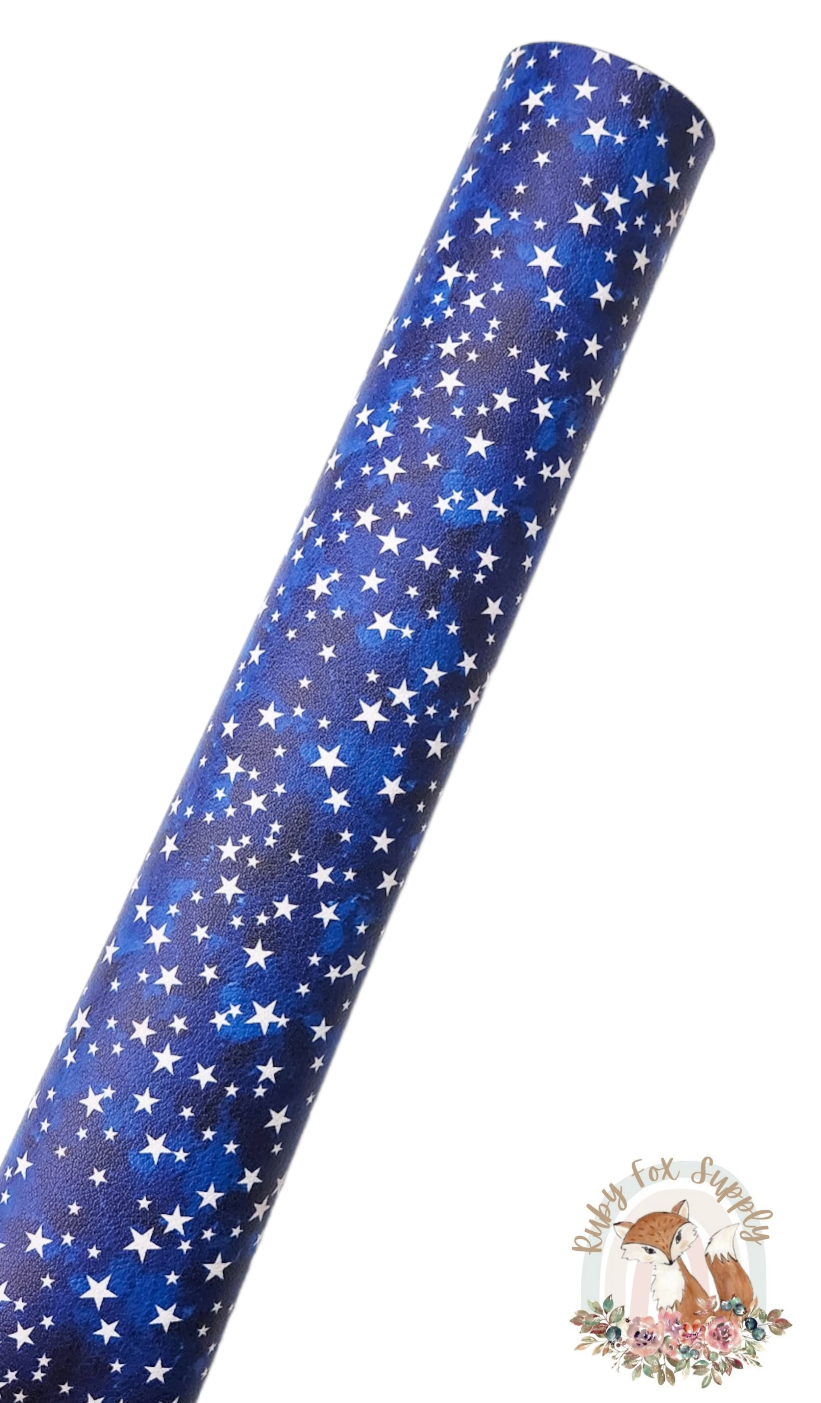 Textured Blue Stars 9x12 faux leather sheet