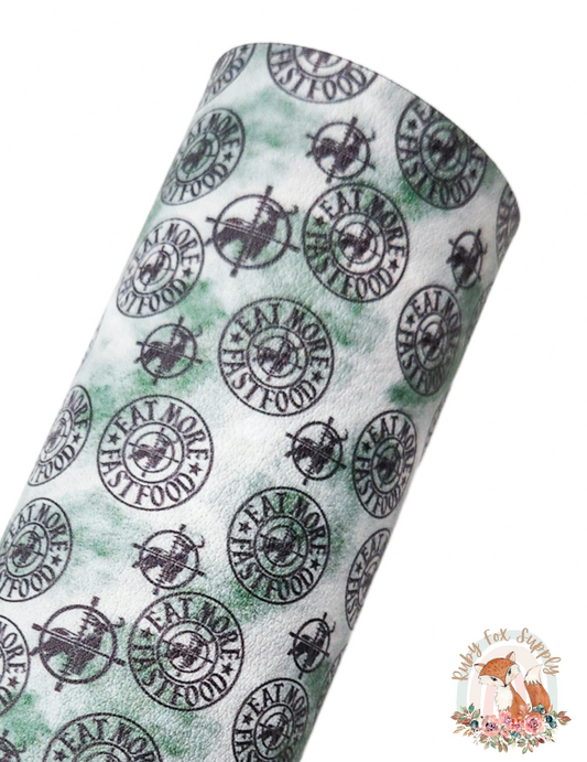Eat Fast Food 9x12 faux leather sheet