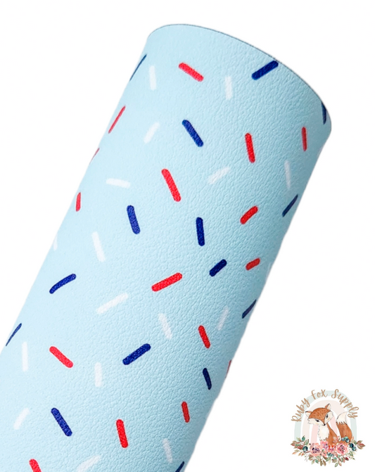 Patriotic Sprinkles 9x12 faux leather sheet