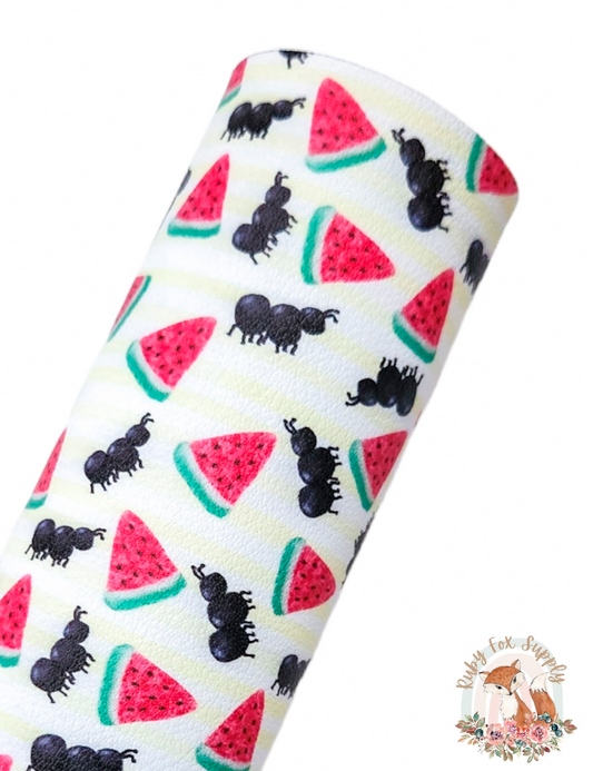 Watermelon Ants 9x12 faux leather sheet
