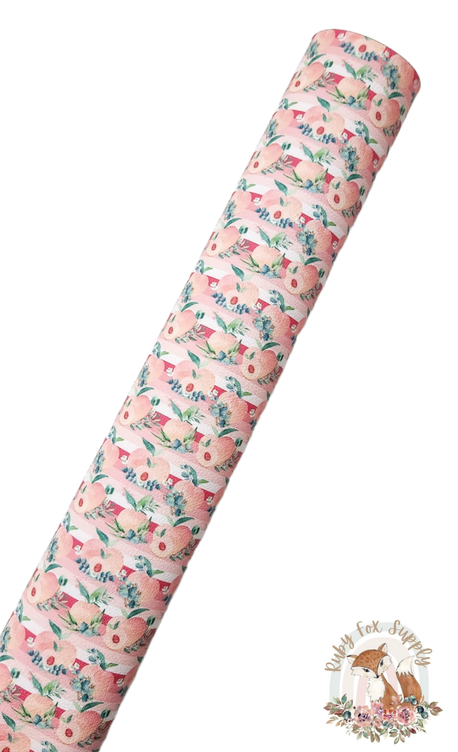 Floral Peaches 9x12 faux leather sheet
