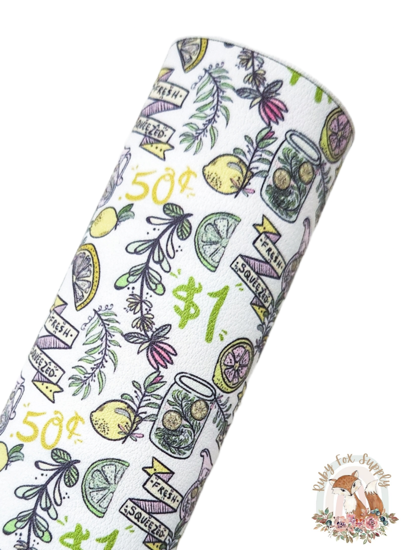 Lemonade Stand 9x12 faux leather sheet