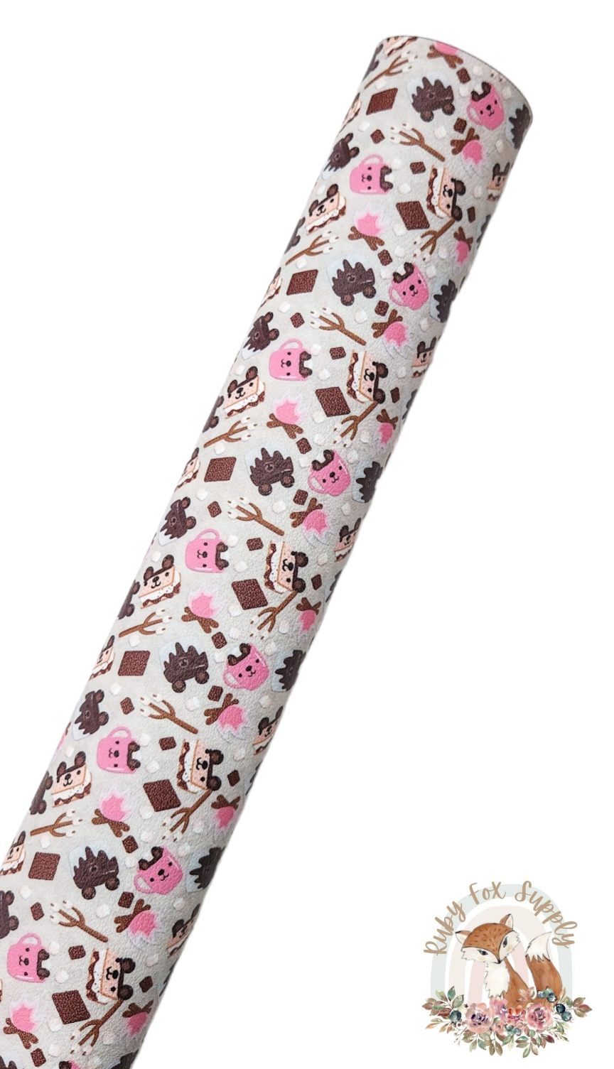 Cute Smores Pink 9x12 faux leather sheet