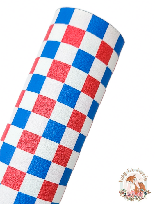 RWB Checkers 9x12 faux leather sheet