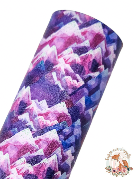 Purple Mountains 9x12 faux leather sheet