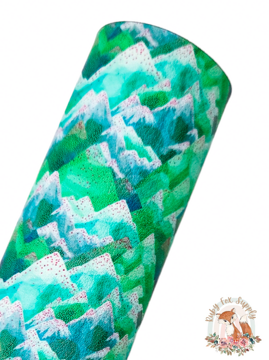 Green Mountains 9x12 faux leather sheet