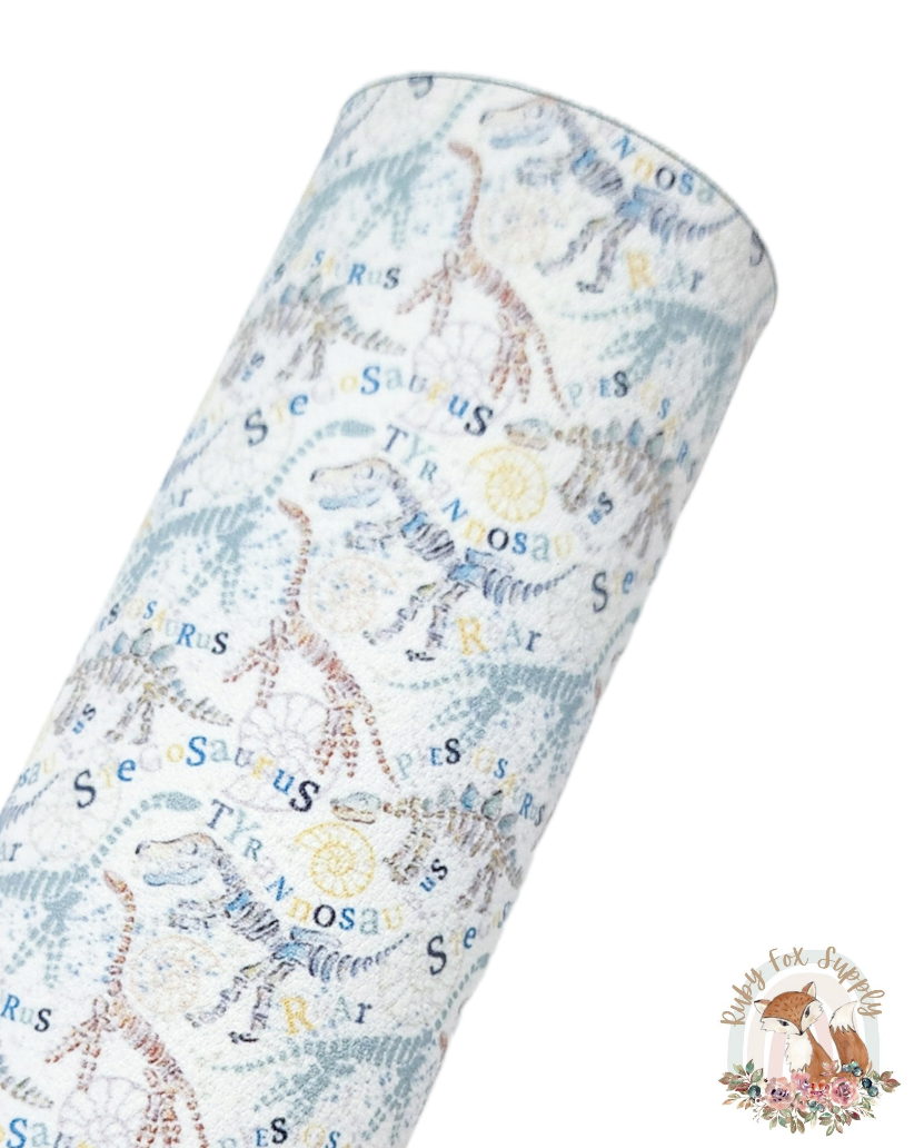 Skeleton Dinos 9x12 faux leather sheet