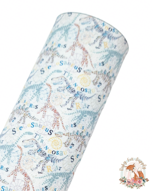 Skeleton Dinos 9x12 faux leather sheet