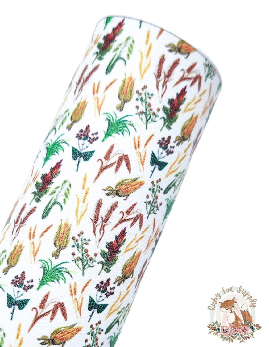 Cornstalks 9x12 faux leather sheet