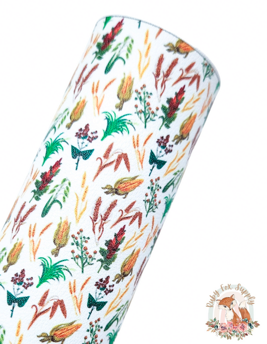 Cornstalks 9x12 faux leather sheet