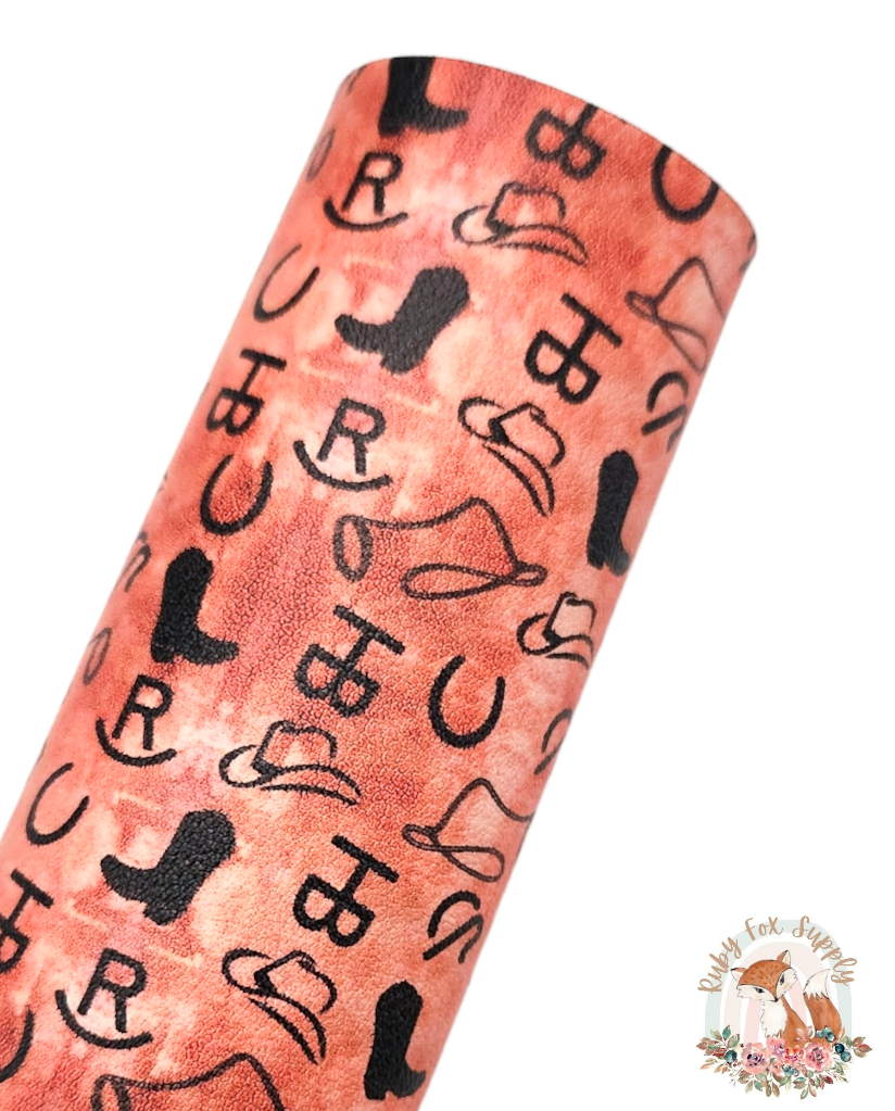 Cattle Branding Icons 9x12 faux leather sheet