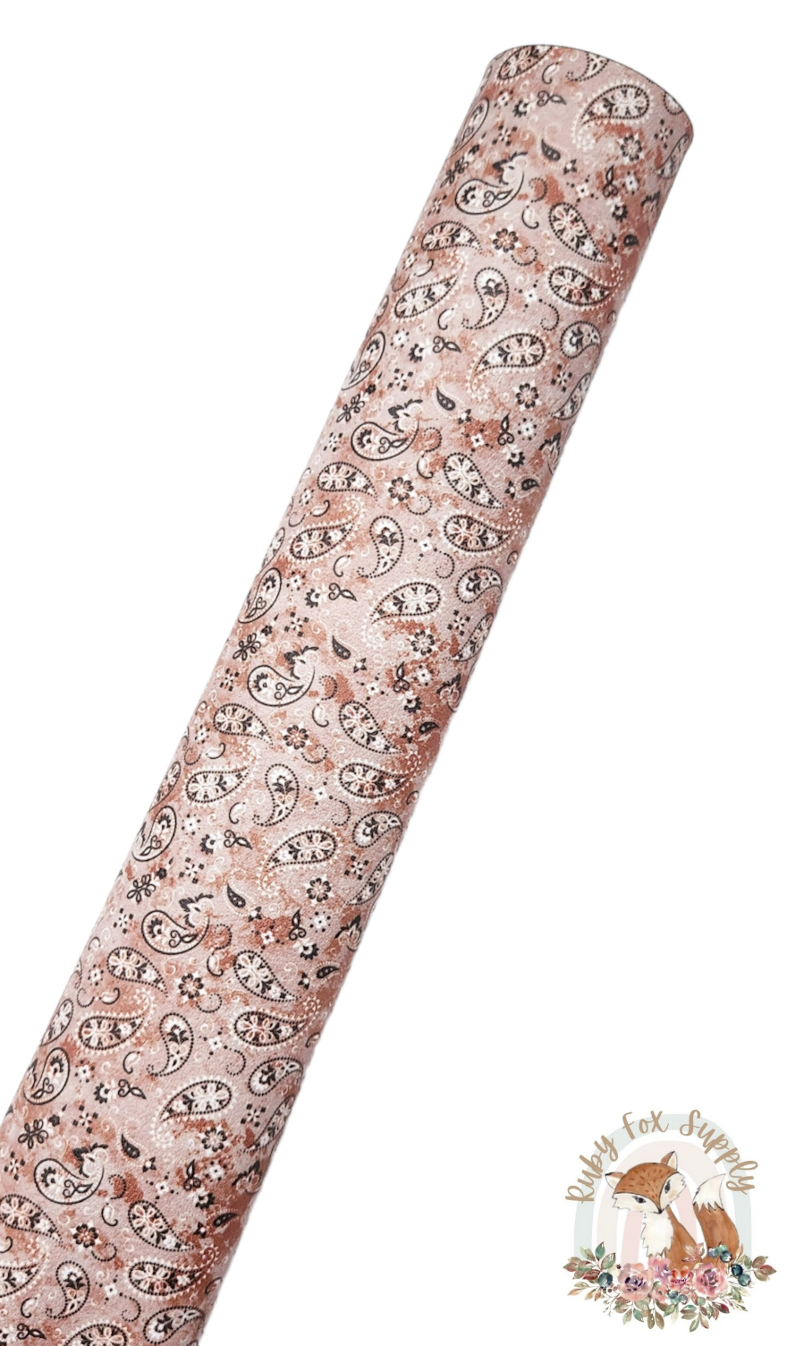 Tan Paisley 9x12 faux leather sheet