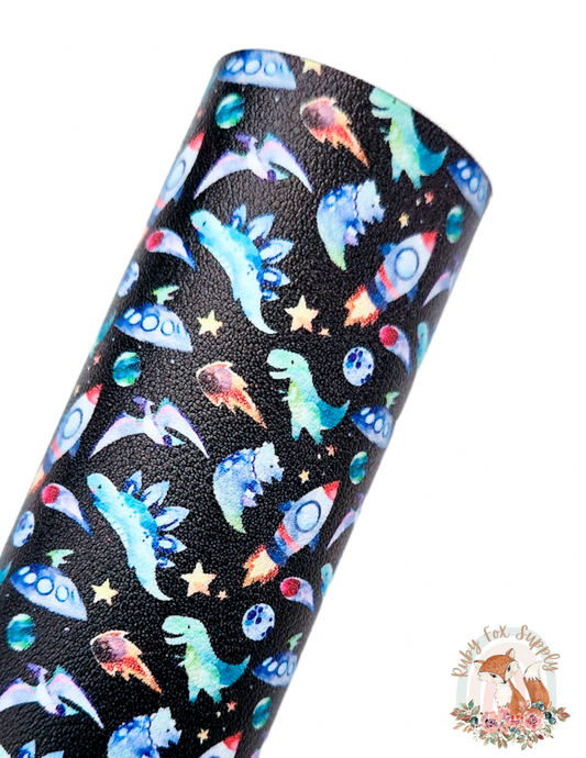 Space Dinos 9x12 faux leather sheet